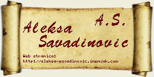 Aleksa Savadinović vizit kartica